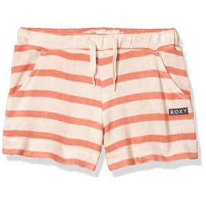 Roxy Girls' Big Sweetness Cozy Short, Peach Blush BICO Stripes, 8/S for $25
