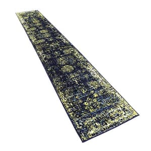 Unique Loom Sofia Collection Traditional Vintage Runner Rug, 2' x 13', Navy Blue/Yellow for $31