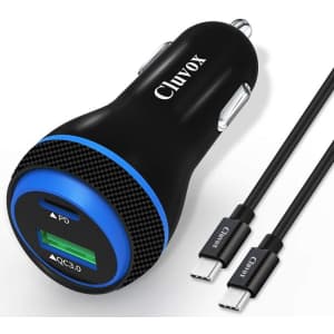 Cluvox QC 3.0 & USB-C Car Charger for $14