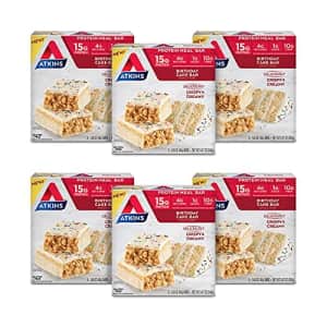 Atkins Birthday Cake Protein Meal Bar. Crispy & Creamy with Real Almond Butter. Keto-Friendly, 5 for $84