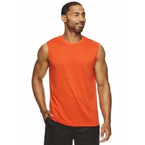 HEAD Men's Hypertek Mesh Gym Training & Workout Muscle Tank - Sleeveless Activewear Top - Mandarin for $13