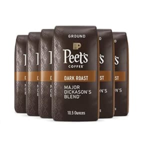 Peet's Coffee, Dark Roast Ground Coffee - Major Dickason's Blend 63 Ounces 10.5 Ounce (Pack of 6) for $60