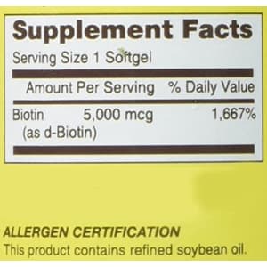 Mason Vitamins Biotin 5000 mcg Softgels, 60 Count for $11