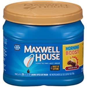 Maxwell House Morning Boost Medium Roast Ground Coffee (26.7 oz Canister) for $19
