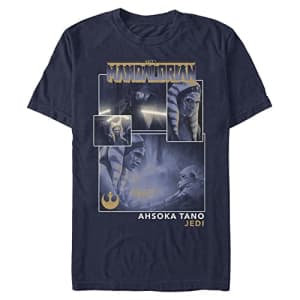 STAR WARS Big & Tall Mandalorian MandoMon Epi5 Hideout Men's Tops Short Sleeve Tee Shirt, Navy Blue for $10