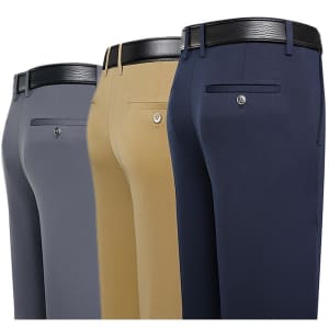 Men's Flat Front Straight Leg Pants for $9