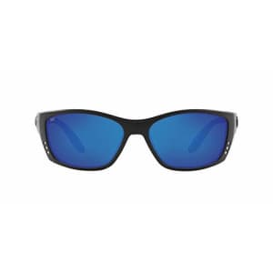 Costa Del Mar Men's Fisch 580P Polarized Rectangular Sunglasses, Blackout/Grey Blue Mirrored for $149