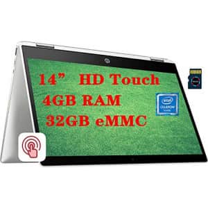 HP Chromebook x360 14 Premium 2 in 1 Laptop I 14" HD Touchscreen Anti-Glare I Intel Celeron N4000 I for $429