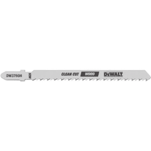 DEWALT DW3760H 4-Inch 10TPI Fine Finish Wood Cut HSC T-Shank Jig Saw Blade (5-Pack) for $13 DEWALT DW3760H 4-Inch 10TPI Fine Finish Wood Cut HSC T-Shank Jig Saw Blade (5-Pack) for $13
