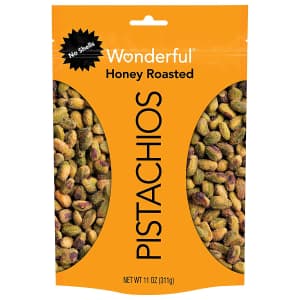 Wonderful Pistachios No Shells Honey Roasted Pistachios 11-oz. Bag for $10