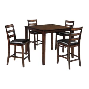 Signature Design by Ashley Coviar 5-Piece Counter-Height Dining Table Set for $198