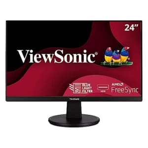 ViewSonic VA2447-MH 24 Inch Full HD 1080p Monitor with Ultra-Thin Bezel, AMD Free Sync, 75Hz, Eye for $90