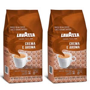 Lavazza Crema e Aroma Whole Bean Coffee Blend, Medium Roast, 2.2-Pound Bag (Pack of 2) for $30