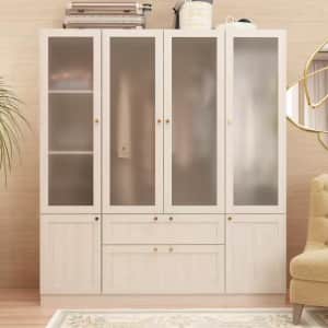 Fufu & Gaga 63" Armoire with Frosted Glass Doors for $405
