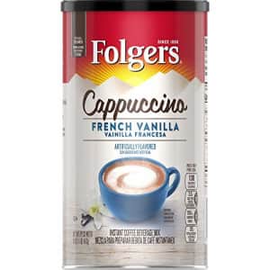 Folgers Cappuccino French Vanilla Instant Coffee Beverage Mix, 16 Ounces (Pack of 6) for $37