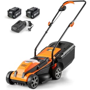 LawnMaster 24V Cordless 13" Lawn Mower Kit w/ 2 batteries for $183