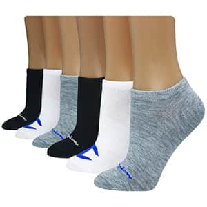 Champion womens Multi Logo Super Sock, 6-pair No Show Socks, Grey Heather/White/Black, 5 9 US for $20