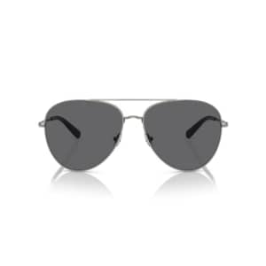 Brooks Brothers Men's BB4064 Aviator Sunglasses, Shiny Gunmetal/Dark Grey Polarized, 60 mm for $47