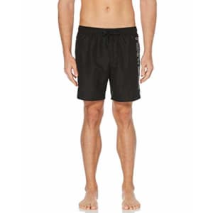 Perry Ellis Men's Printed Water Resistant Perry Logo Swim Shorts, black-4ESH1902, Extra Large for $29