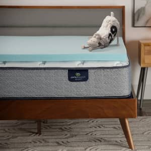 Serta ThermaGel Cooling Pressure-Relieving Memory Foam 2" Queen Mattress Topper for $34