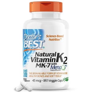 Doctor's Best Natural Vitamin K2 Mk-7 Capsule, Supports Bone Health & Soft Tissue Elasticity, 180 for $18