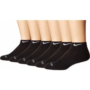 Men's Nike DRI-FIT 6-pk. Low-Cut Performance Socks, S 8-12 (BLACK) (BLACK) for $37