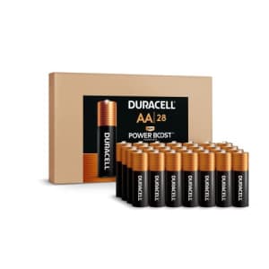 Duracell Coppertop AA Batteries 28 Count Pack Double A Battery with Power Boost Ingredients, for $34 Duracell Coppertop AA Batteries 28 Count Pack Double A Battery with Power Boost Ingredients, for $34