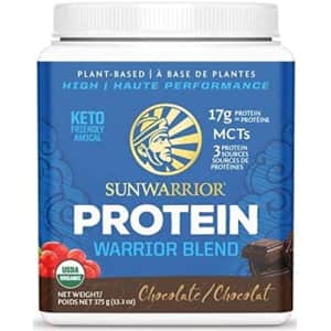 Sunwarrior - Warrior Blend, Plant Based, Raw Vegan Protein Powder with Peas & Hemp, Chocolate, 15 for $30