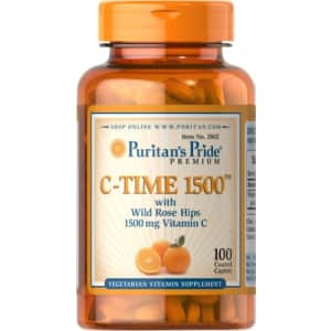 Puritan's Pride Vitamin C-1500 mg with Rose Hips Timed Release-100 Caplets for $25