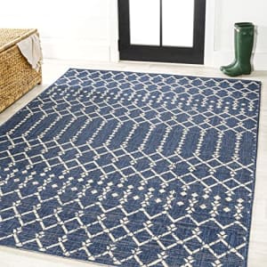 JONATHAN Y SMB108K-5 Ourika Moroccan Geometric Textured Weave Indoor Outdoor Area Rug, Coastal, for $69