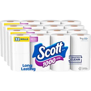 Scott 1000 Trusted Clean Toilet Paper Roll 32-Pack for $21 via Sub & Save