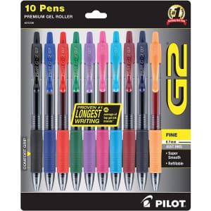 Pilot G2 Premium Refillable Rolling Ball Gel Pen 10-Pack for $14