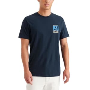 Dockers Men's Slim Fit Short Sleeve Graphic Tee Shirt, (New) Bird and Whale Navy Blazer, Large for $20