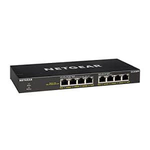 NETGEAR 8-Port Gigabit Ethernet Unmanaged PoE+ Switch (GS308PP) - with 8 x PoE+ @ 83W, Desktop or for $75