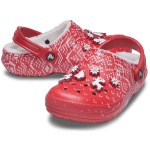 Crocs Men's / Women's Classic Lined Holiday Charm Clogs for $35