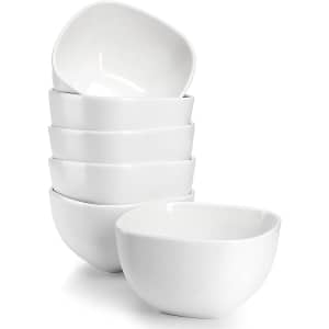 Sweese 6-Piece 5.5" Porcelain Square Bowl Set for $38