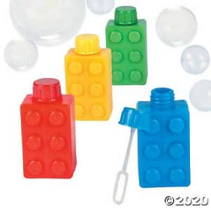 Fun Express Brick Party Bubble Bottles (set of 12) Block Party Favors and Supplies for $7