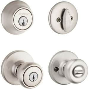 Kwikset 690 Tylo Keyed Entry Knob and Single Cylinder Deadbolt Combo Pack for $27