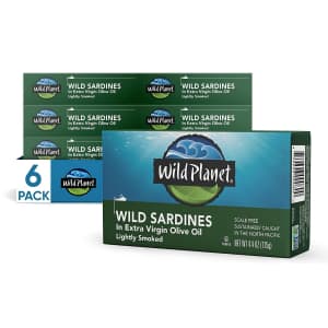 Wild Planet Wild Sardines In Extra Virgin Olive Oil 6-Pack for $7.75 via Sub & Save