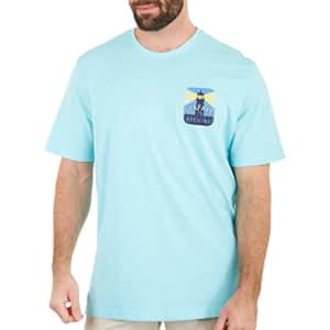 IZOD Men's Saltwater Short Sleeve Graphic T-Shirt, Tanager Turquoise, Small for $15