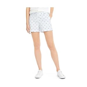 Nautica Women's 4-inch Mid Rise Classic Fit Stretch Twill Shorts, Bright White Sail Boat Print for $19