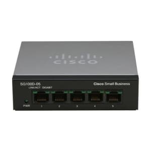 Cisco SG100D-05-NA 5-Port Gigabit Desktop Switch for $50 Cisco SG100D-05-NA 5-Port Gigabit Desktop Switch for $50