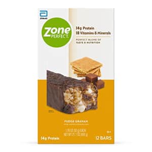 Zone Perfect Protein Bars 14g With Vitamins Minerals Great Taste Guaranteed Bars, Fudge Graham, 36 for $62