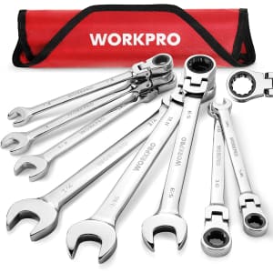 WorkPro 8-piece Flex-Head Ratcheting Combination Wrench Set for $35
