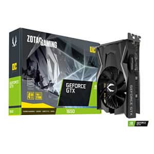 ZOTAC GAMING GeForce GTX 1650 OC 4GB GDDR6 128-bit Gaming Graphics Card, Super Compact, for $269