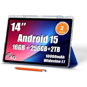 14" Android Tablet with Stand Case and Stylus for $120