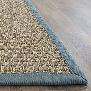 SAFAVIEH Natural Fiber Collection Accent Rug - 2'6" x 4', Natural & Light Blue, Border Basketweave for $33