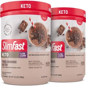 SlimFast Keto Meal Replacement Powder 10-Serving Tub 2-Pack for $13 via Sub & Save