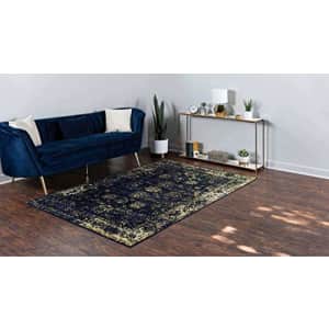 Unique Loom Sofia Collection Traditional Vintage Area Rug, 4' x 6', Navy Blue/Yellow for $39