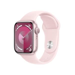 Apple Watch Series 9 [GPS 41mm] Smartwatch with Pink Aluminum Case with Light Pink Sport Band M/L. for $299